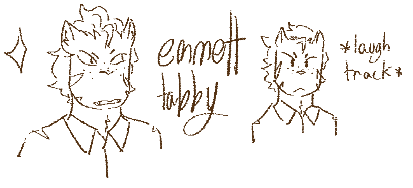 #blaseball spies doodles! our son (riv), and emmett tabby sketches. i think they have old beef with don mitchell