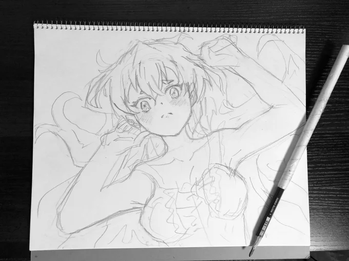 朝練。高速模写(o'ω'o)ラフ 