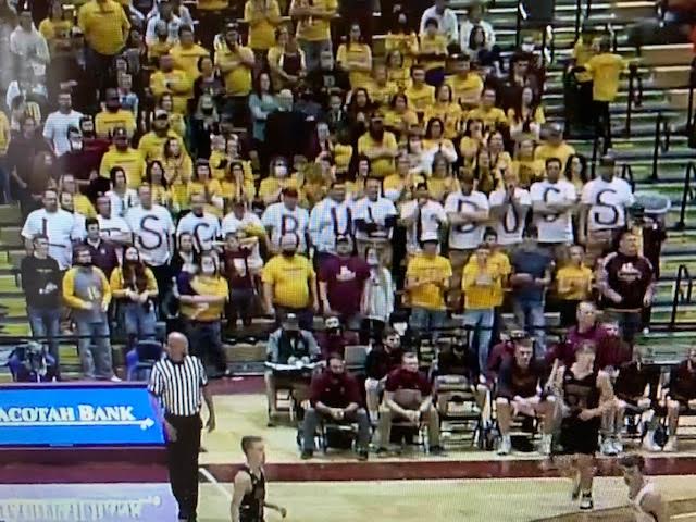 SacredHoopsBB's tweet photo. De Smet fans are bringing it...This is the 25th state tournament appearance for these Bulldogs! https://t.co/myzw7QDBnR