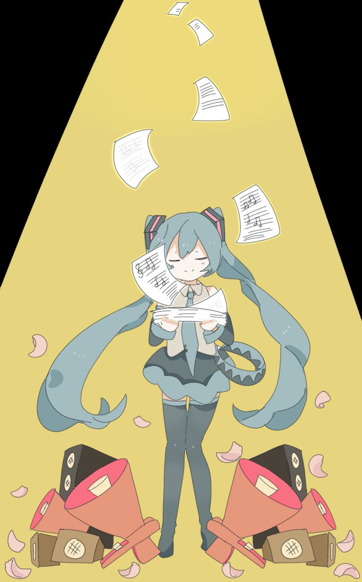 初音ミク 「マスターの曲を慈しむミクさん 」|かまだ@お絵描きダイエッターのイラスト