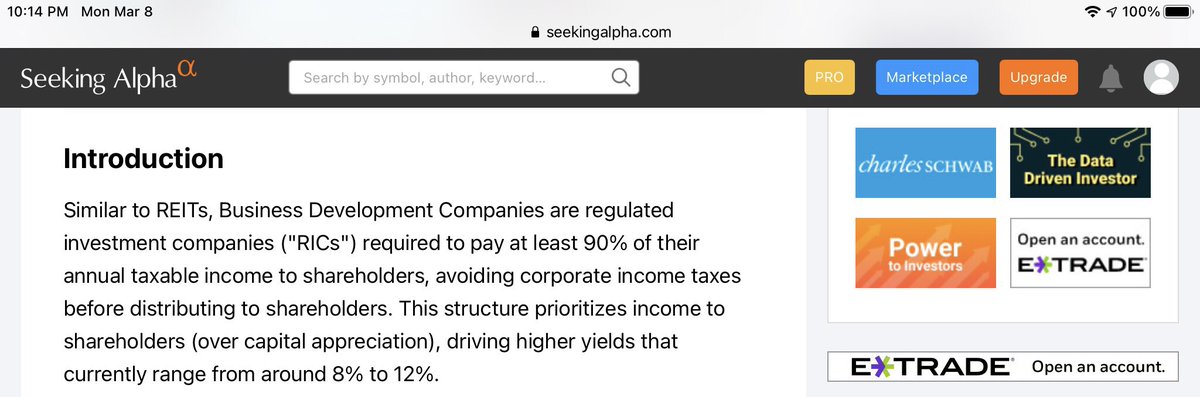 ReigningCoins's tweet image. #StockMarket #TPVG -&amp;gt; BDC -&amp;gt; SOMETHING NEW under the ☀️sun?  No, a BDC (Business Development Company) looks &amp;amp; acts kinda like a REIT (Real Estate Investment Trust) &amp;amp; required to pay out 90% of their income to shareholders

I’ll be buying 10% Dividend Income with TPVG at open 🤑