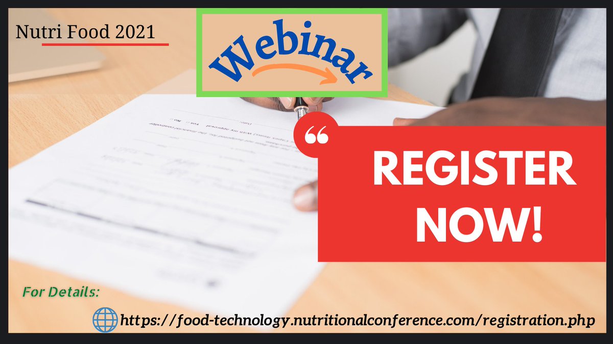 #Webinar Alert <a href="/nutrifoodmeet/">NutrifoodCongress</a>
#BeSafe and participate #Online #NutriFood2021 
Get yourself registered &amp; certify your #researchwork #onlineevent #speaker #delegate #Podcast #food #nutrition #diet #Professors #Students #researchers
