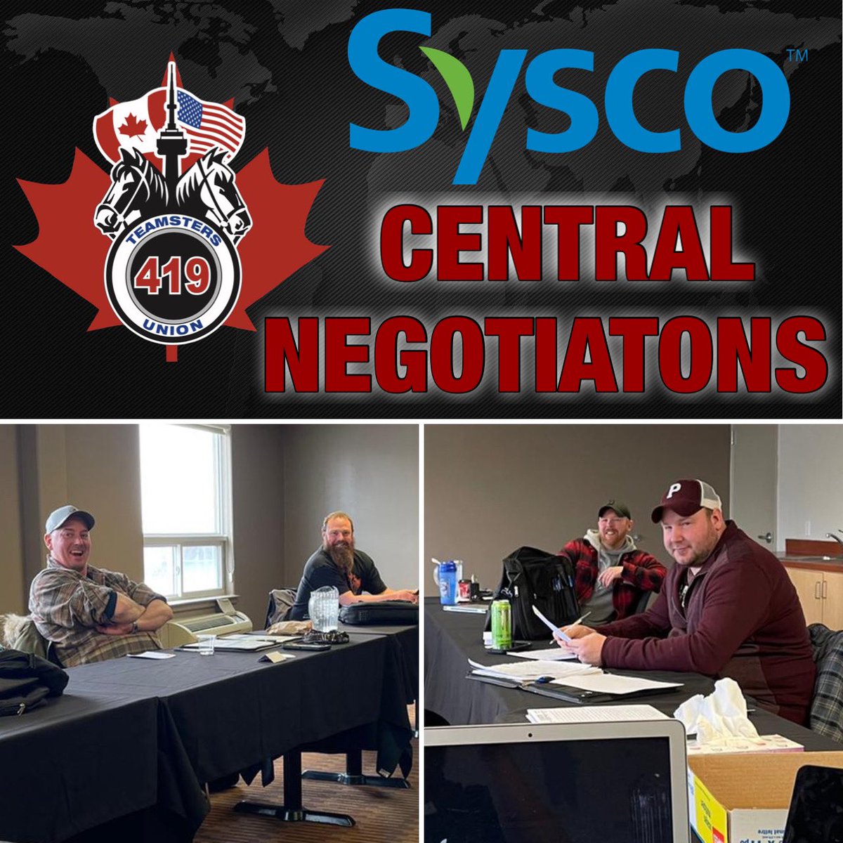 jasonsweet419's tweet photo. Day #4 of negotiations with Sysco Central, #RespectIsATeamstersContract #InSolidarityWeRise #TeamstersCanada #Teamsters #Sysco #TeamstersWarehouseDivision https://t.co/Q5vXcKoSmY