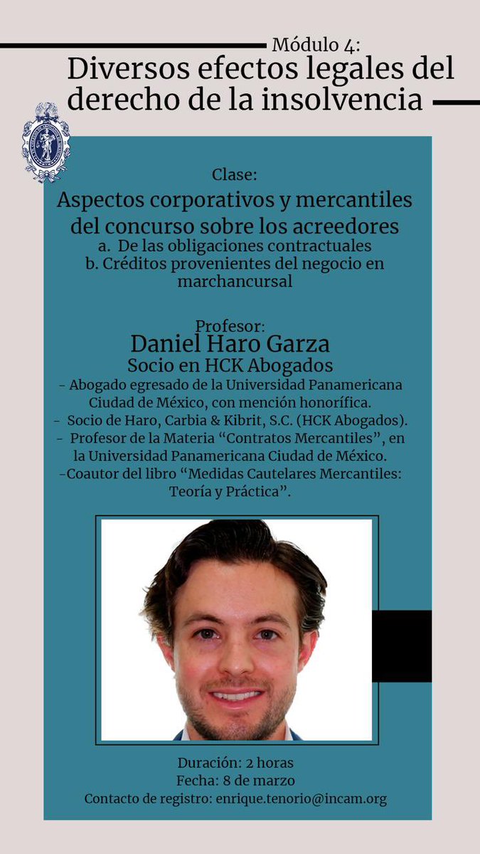 lupita_hinojosa's tweet photo. El día de hoy, en el Diplomado organizado por el @INCAM_Abogados, relativo a la insolvencia y sus efectos, @danielhga nos dio una excelente clase, en donde abordamos los “Aspectos corporativos del Concursos Mercantil”. https://t.co/ZhFPLF3tzD