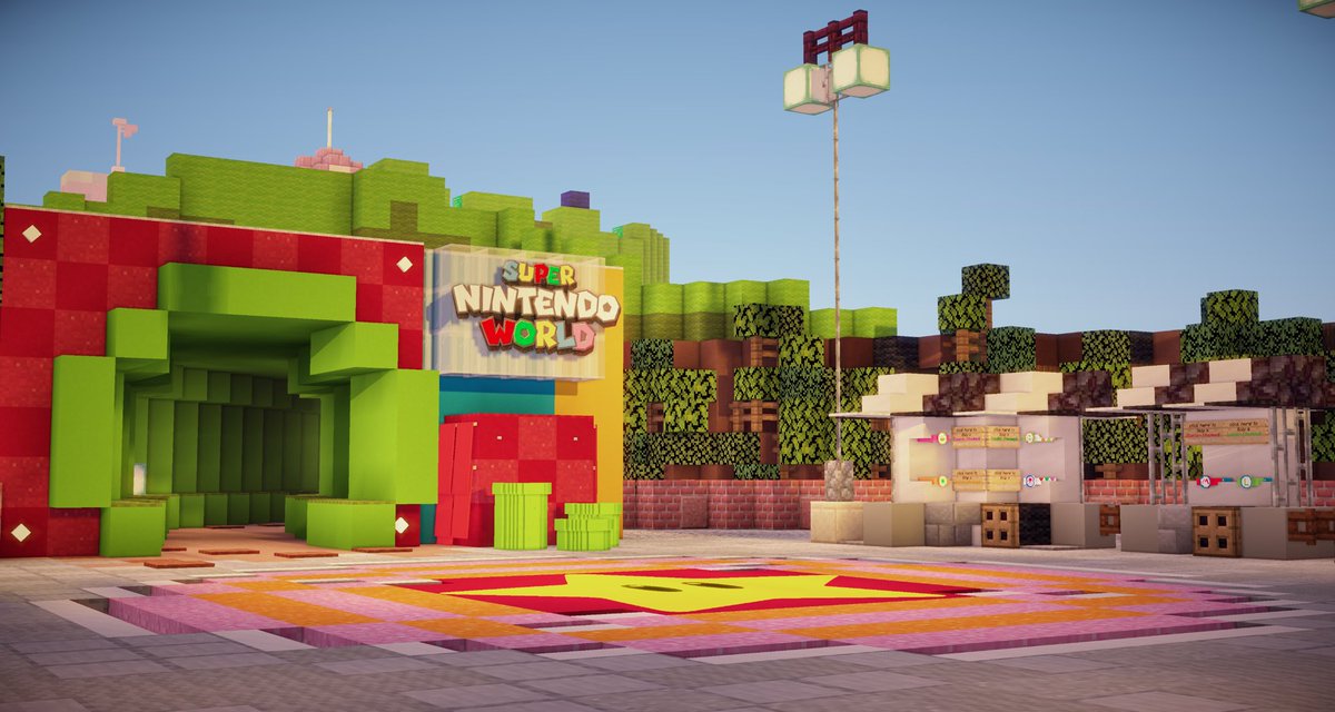 NintendoWorldMC's tweet photo. #SuperNintendoWorld recreated in Minecraft. Yoshi’s Adventure and Koopa’s Challenge will be opening on our server later next week. https://t.co/JzIGEy268S