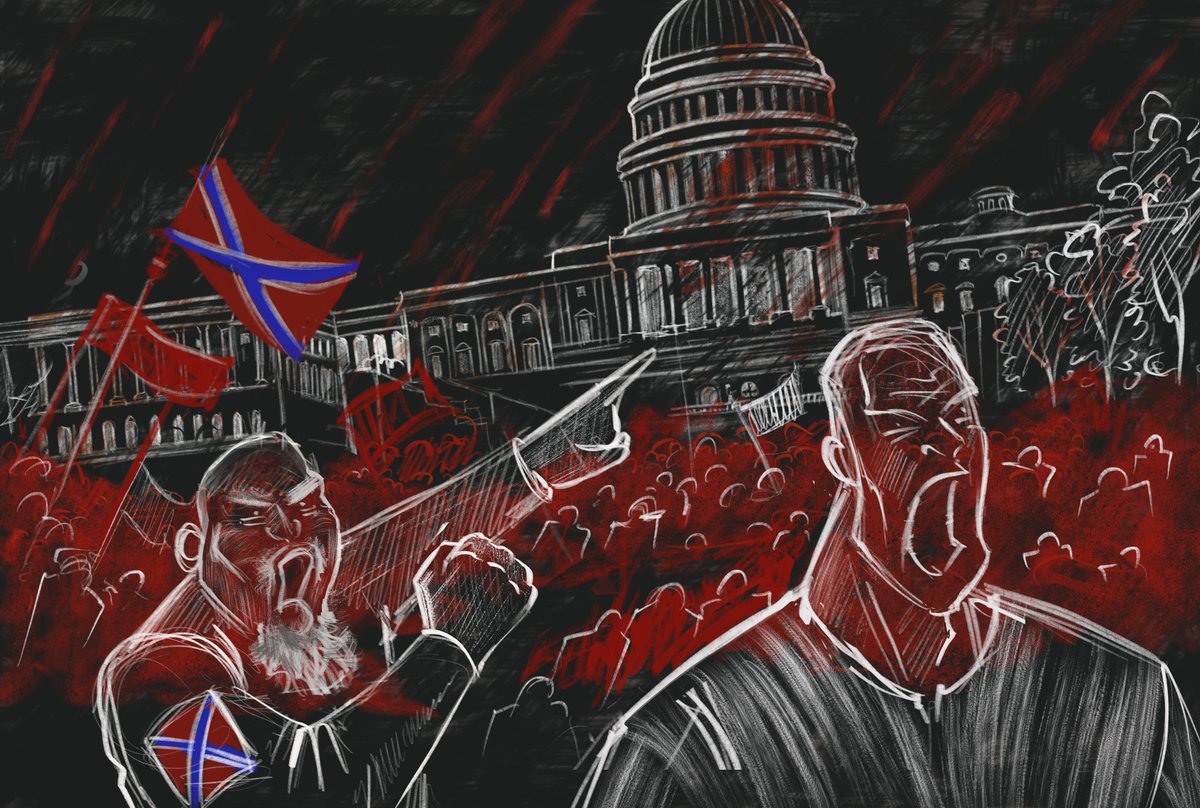 gingerjess25's tweet photo. A nasty memory from not so long ago #capitolinsurrection #CapitolAttack #moronswithguns #procreateart https://t.co/TEYxUut4fn