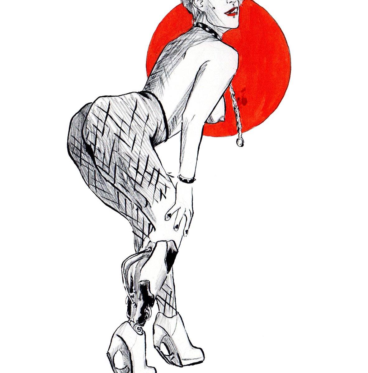 systmiki's tweet photo. Sometimes you just gotta put on some impractical heels.
#ArtistOnTwitter #inkdrawing #sketchbook #cyberpunk #robotleg #artistsoninstagram #transartist https://t.co/l2MqBSn20T