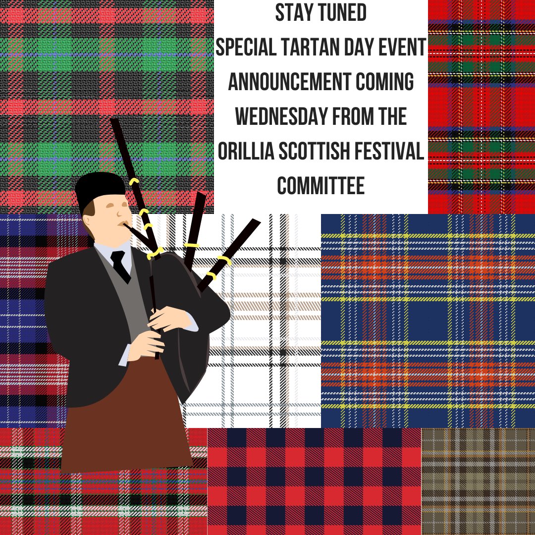 kevin gangloff (@glott77) on Twitter photo Tartan Day is fast approaching and wouldn't you know it...the <a href="/OrilliaScottish/">OrilliaScottish@OrilliaScottishFestival</a> Festival is planning a surprise event. BIG ANNOUNCEMENT coming Wednesday!
#orillia #orilliascottishfestival #tartanday #orilliatartanday #event #community #joinus Tartan Day is fast approaching and wouldn't you know it...the <a href="/OrilliaScottish/">OrilliaScottish@OrilliaScottishFestival</a> Festival is planning a surprise event. BIG ANNOUNCEMENT coming Wednesday!
#orillia #orilliascottishfestival #tartanday #orilliatartanday #event #community #joinus