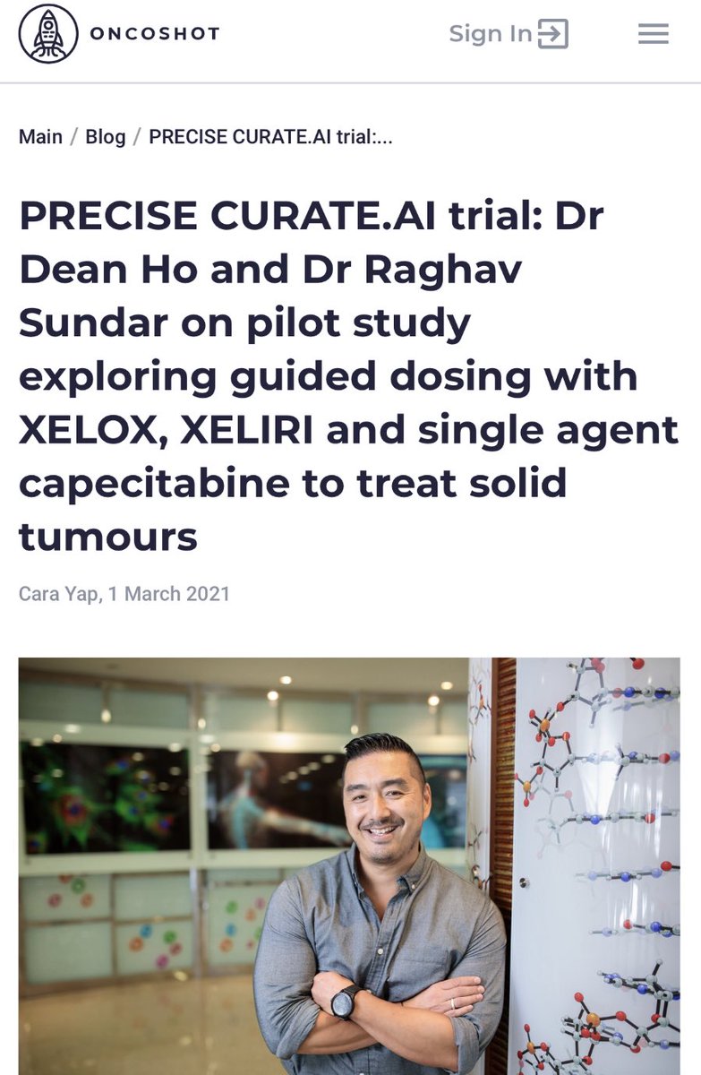 Congratulations to an amazing team @WeAreWisDM @TheN1Institute @BME_NUS @NUSMedicine on the launch of PRECISE CURATE. It’s time for treatment to evolve alongside the patient. Thank you to @oncoshot for the highlight! #WeAreWisDM #WeAreN1 #NUSBME