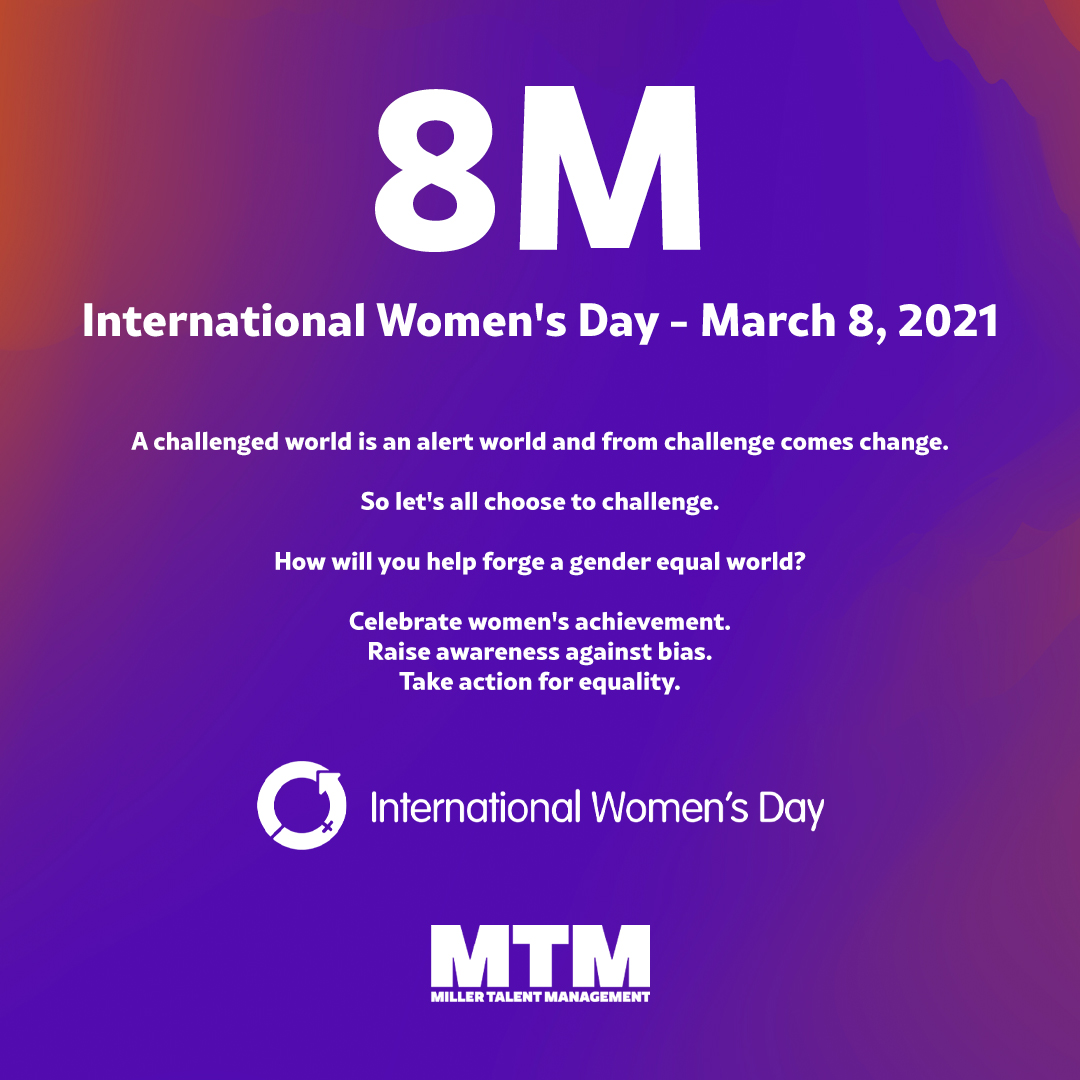 millertalented's tweet photo. Happy International Women’s Day!

#millertalentmanagement #chosetochallenge #iwd2021 #8m https://t.co/YTFtrmuRZy