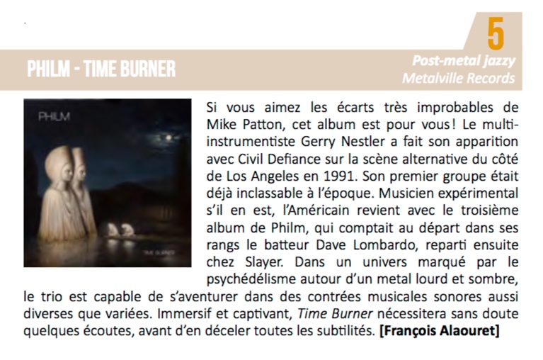 PHILMofficial's tweet photo. Très Bien! #TimeBurner with a 5 out of 5 review in French mag Metal Obs'! Merci beaucoup, Francois Alaouret!
@gerry_nestler @PhilmTrio @MetalvilleR @MetalObs https://t.co/gxwrs1frG3
