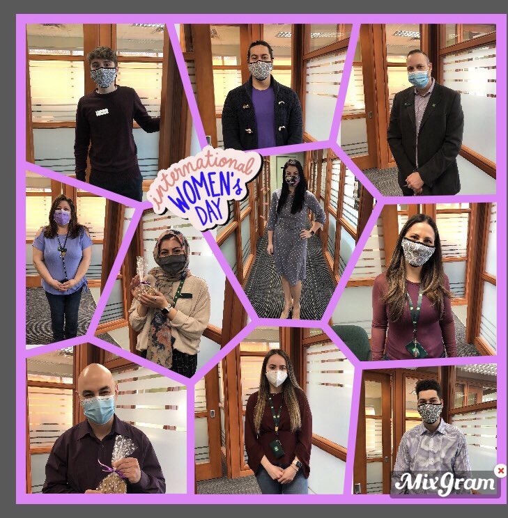 The team at Branch #3004 showing their support for #IWD2021💜 #ChooseToChallenge