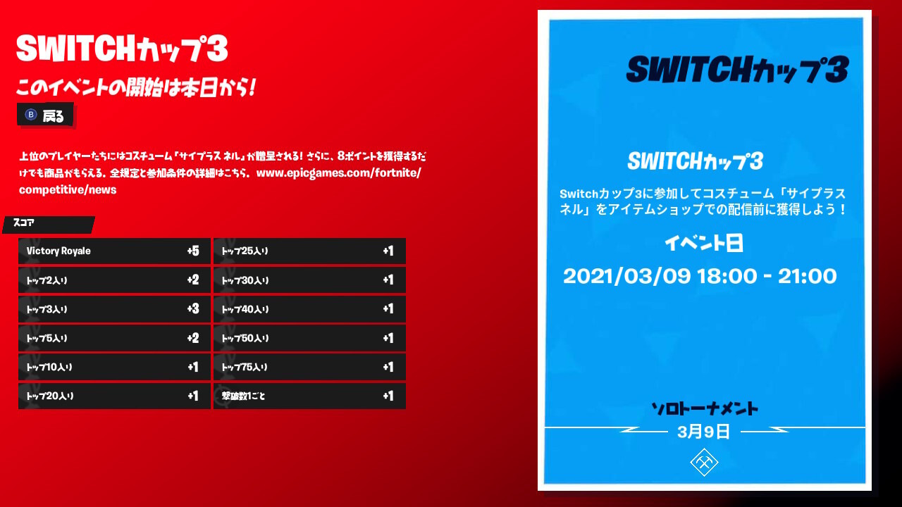 フォートナイト攻略 Gamewith 本日の競技イベント ソロ Switchカップ3 18 00 21 00 T Co Iy4pw45n0q フォートナイト T Co Lxyzrlgpqm Twitter