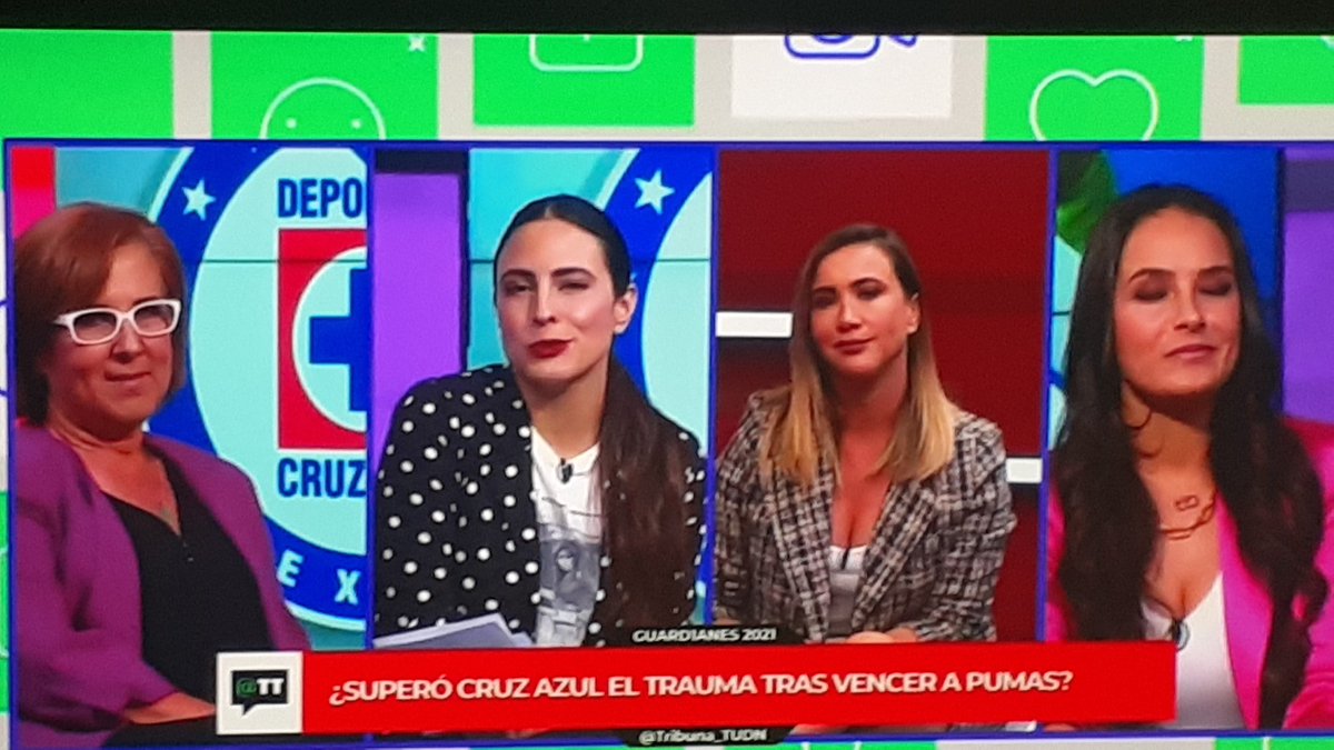 HidroRayo85's tweet photo. Noche de #DiaInternacionalDeLaMujer y que mejor que ver a @ValMarinR @Mariazelzel @GeorginaHolguin @Geo_Gonzalez en @Tribuna_TUDN  hablando del juego de ayer donde Cruz Azul le gano a domicilio a los Pumas https://t.co/cdLBnwJBab