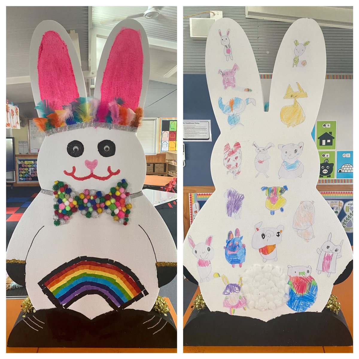 Our bunny is ready to be delivered to our local shopping center. 💖 We planned and discussed, collaborated, created and worked together to produce an entry that we’re proud of. 🥰 #AgeAppropriatePedagogies #BlendedApproach #WeHadFun