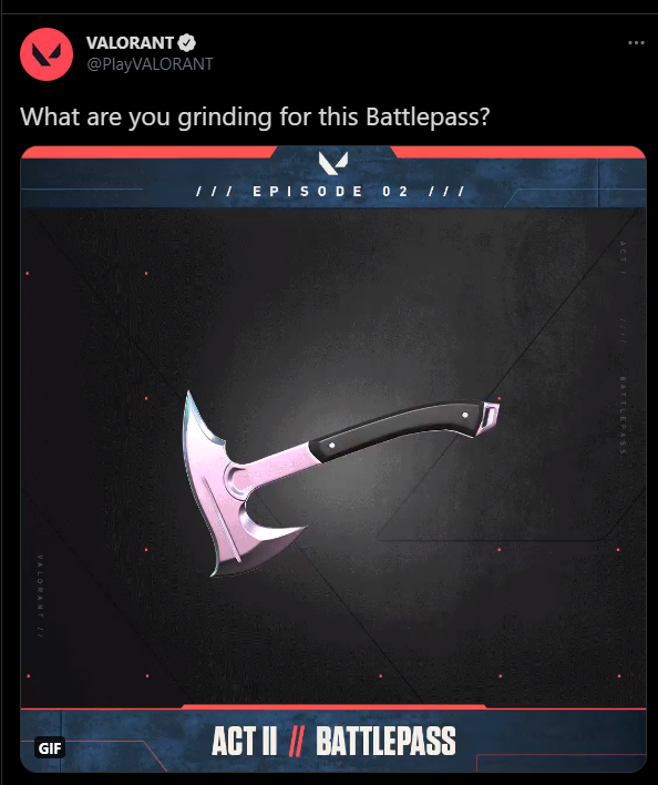 JohnMatthewMMe1's tweet photo. @PlayVALORANT sure I really want the knife animation of this knife and it looks like Prime Axee lol https://t.co/CGONxt1u3M