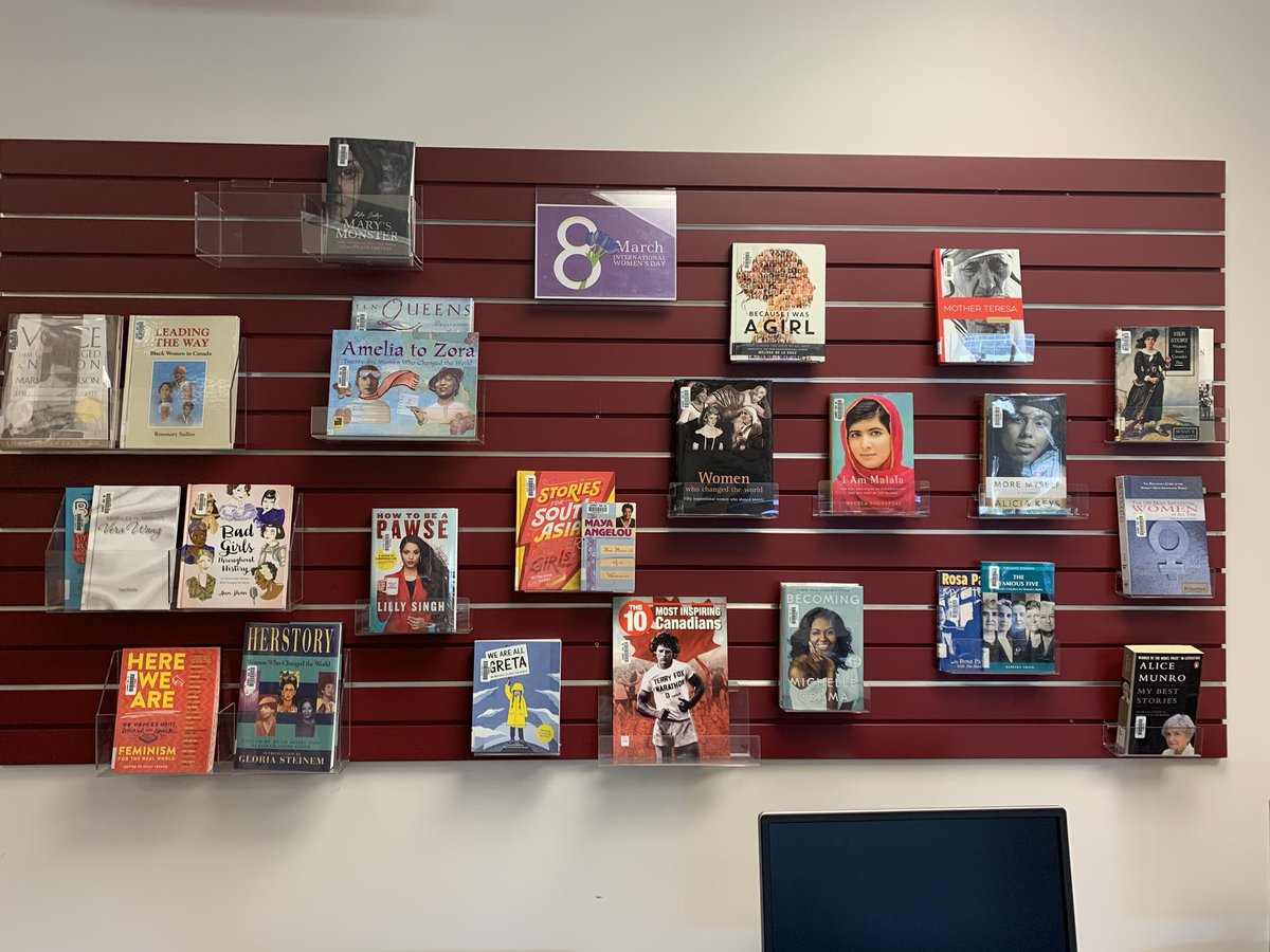 alapointe_'s tweet photo. Two #InternationalWomensDay displays at the @Enverlibrary! Thanks for all you do Heather to keep your Ss engaged through your relevant work. #sd36tl #LLCsofSurreySchools https://t.co/P7nRdG1Paf