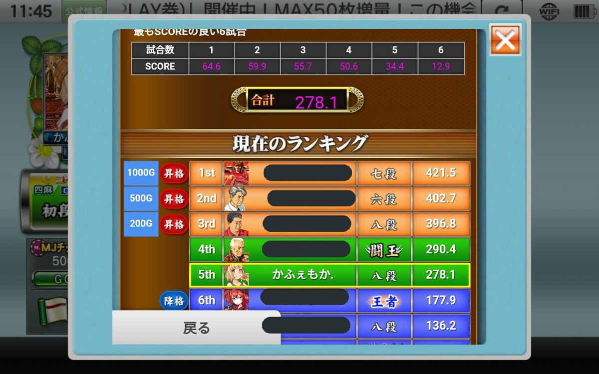Uzivatel かふぇもか Na Twitteru 前回の段位認定戦は途中で諦めました 421 5って平均 70近く取らなきゃ行けないから 戦意喪失しました 降格しなかっただけマシw Mj麻雀 Mjモバイル Uzivatel かふぇもか Na Twitteru 前回の段位認定戦は途中で諦めました 421 5って平均 70近く取らなきゃ行けないから 戦意喪失しました 降格しなかっただけマシw Mj麻雀 Mjモバイル