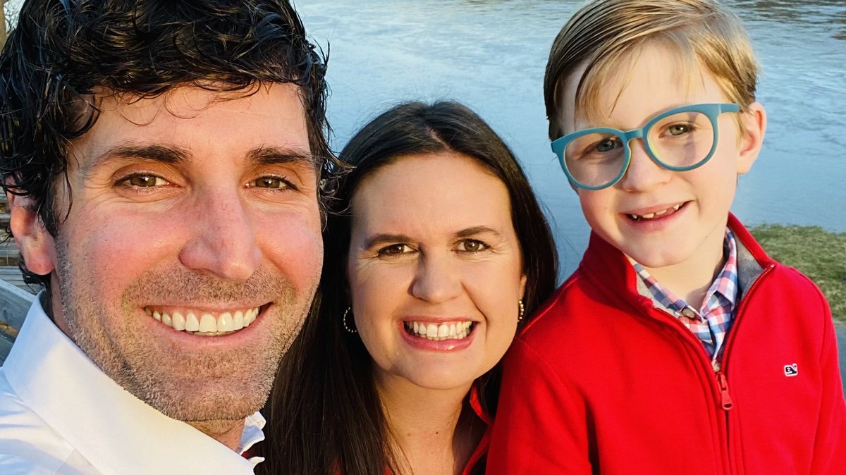 SarahHuckabee's tweet photo. Huck joined me on the campaign trail today and we fit in some fishing @GastonsResort. Huck put Bryan and me to shame and caught thirteen trout! https://t.co/nGlxxKxuqW