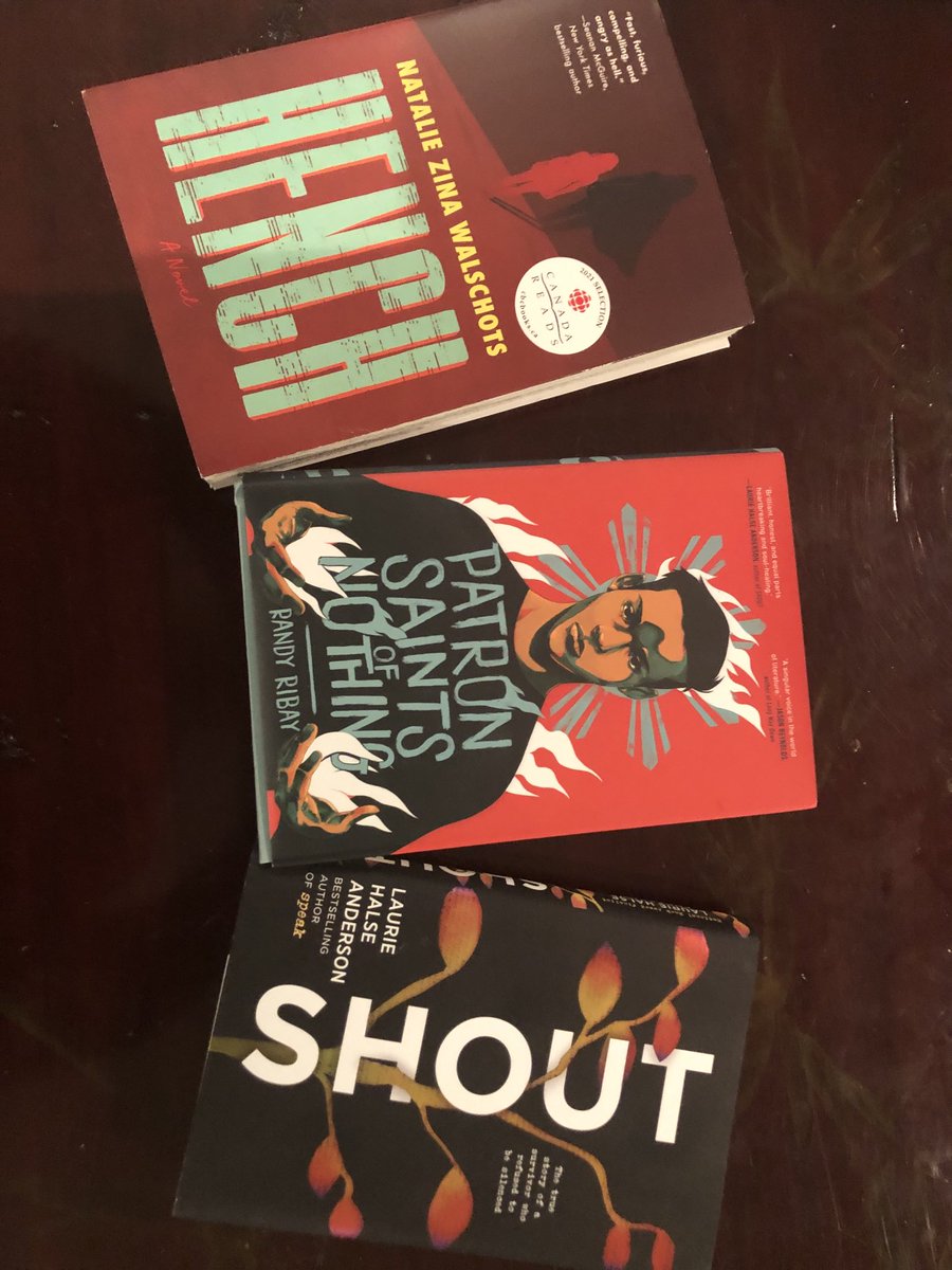 Mr_Schellenberg's tweet photo. I know I have #THEBOOKCHAT homework with #Shout and #PatronSaintsofNothing (which will be great)but #Hench just showed up by @NatalieZed and I’m pretty excited. #CanadaReads https://t.co/YUEJRaycV5