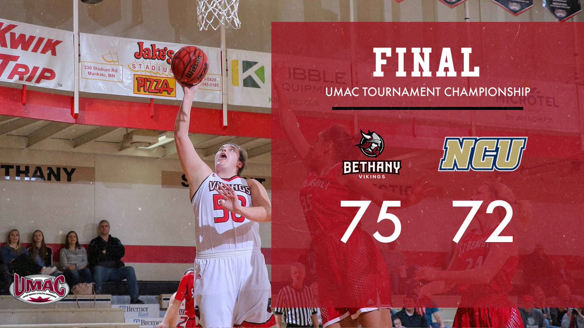 BLCvikings's tweet image. .@BethanyWbb three-peats as UMAC Tournament Champions in the 75-72 win over North Central. @geistfeld: 29 points, 17 rebounds &amp;amp; named Tournament MVP.  @sarak418 (Kottke): 11 points. @tqchristensen: 10 points.