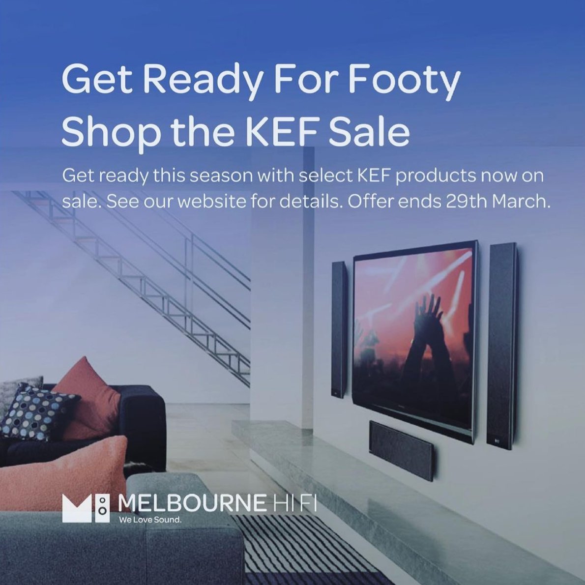 MelbourneHiFi's tweet photo. Get ready for footy this season with massive saving on our KEF range. Offer ends 29th March 2021. Hurry limited offer while stocks last.

https://t.co/vxpZvHm7X9 https://t.co/3RLr8tPQTY