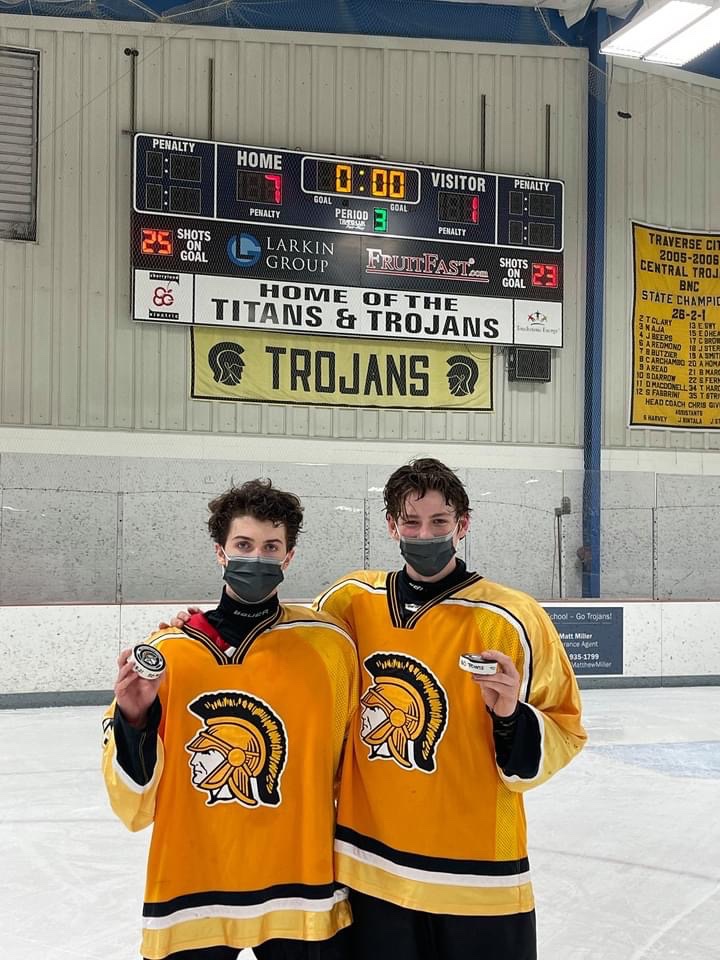 Newest members of the 100 point club. Senior Carson Peters and Junior Will Dawson. Congrats boys!