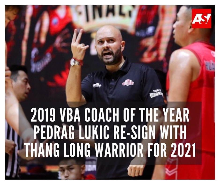 ASEANSports1's tweet photo. Coach Predrag Lukic stays committed by re-signing with Thang Long Warriors for the 2021 VBA season. https://t.co/3JJP18q7pH