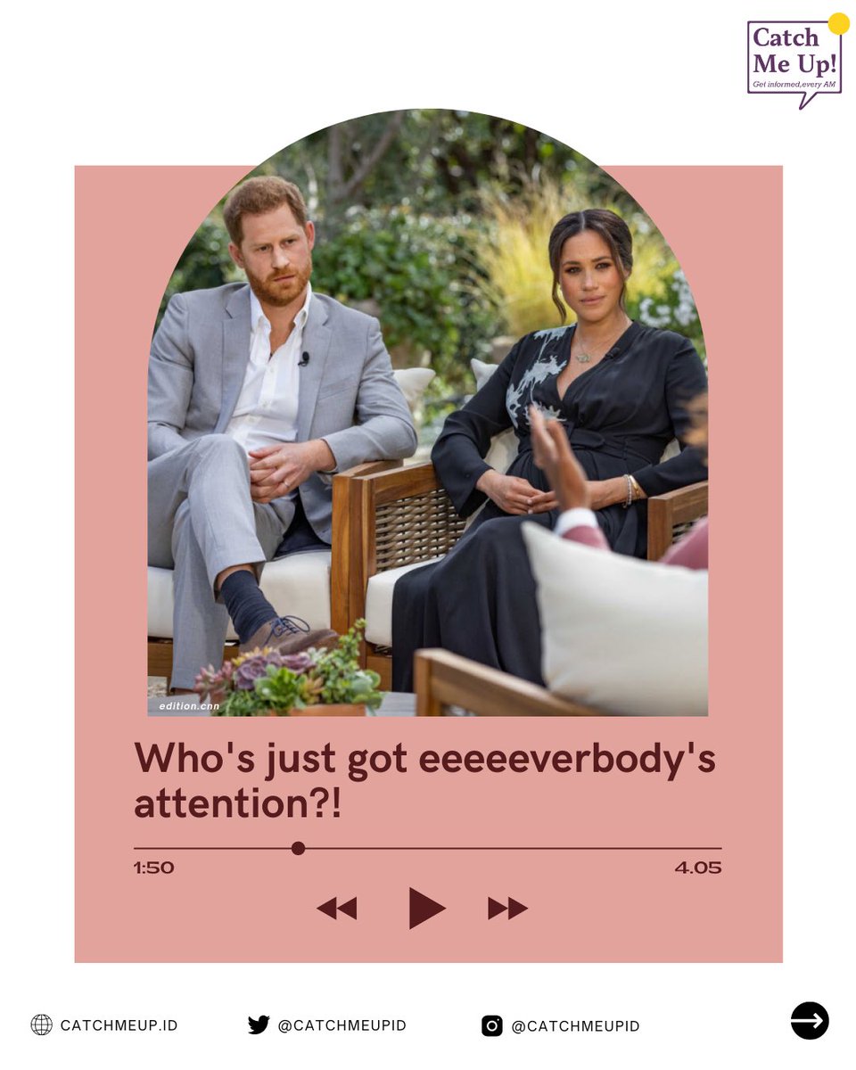 catchmeupco's tweet photo. Ini kali ya yang disebut curhatan yang tumpaaah semua. Meghan Markle buka-bukaan alasan dia dan Pangeran Harry keluar dari istana. Nyatanya, kisah Meghan beda baget sama Cinderella. https://t.co/lwYxyEmLBO