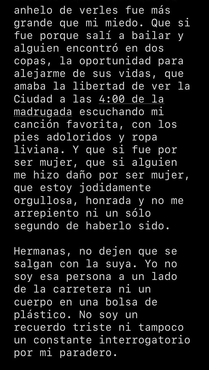 lorenzaUrias's tweet photo. Por si algún día salgo y no regreso. 

Por todas las que han salido sin nunca regresar. 

Paro #9M https://t.co/Tx3ujJE5yK