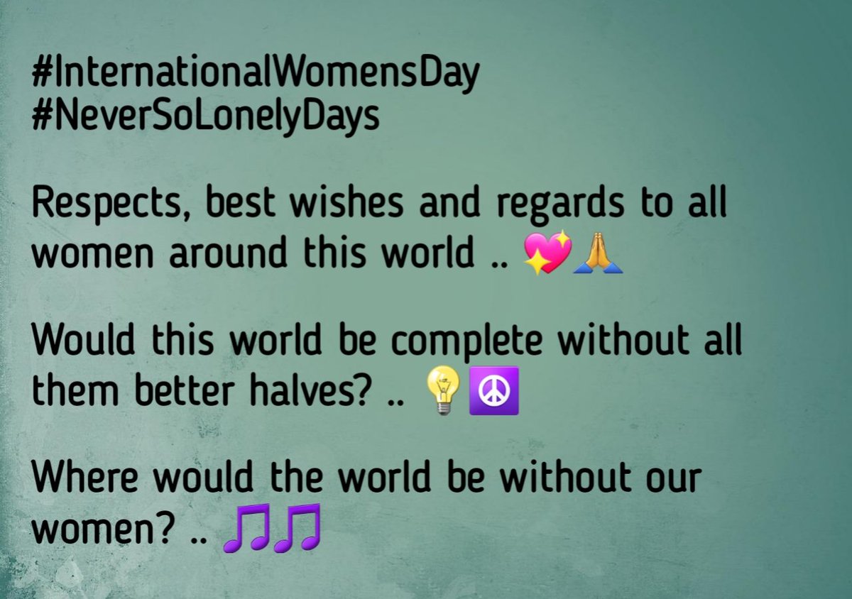 #InternationalWomensDay 
#NotSoLonelyDays
#BeeGeesForThemAll
#ABBAForThemAll
@themerry_monk @harrypetsanis
@IN_JoseNoya @GibbBarry