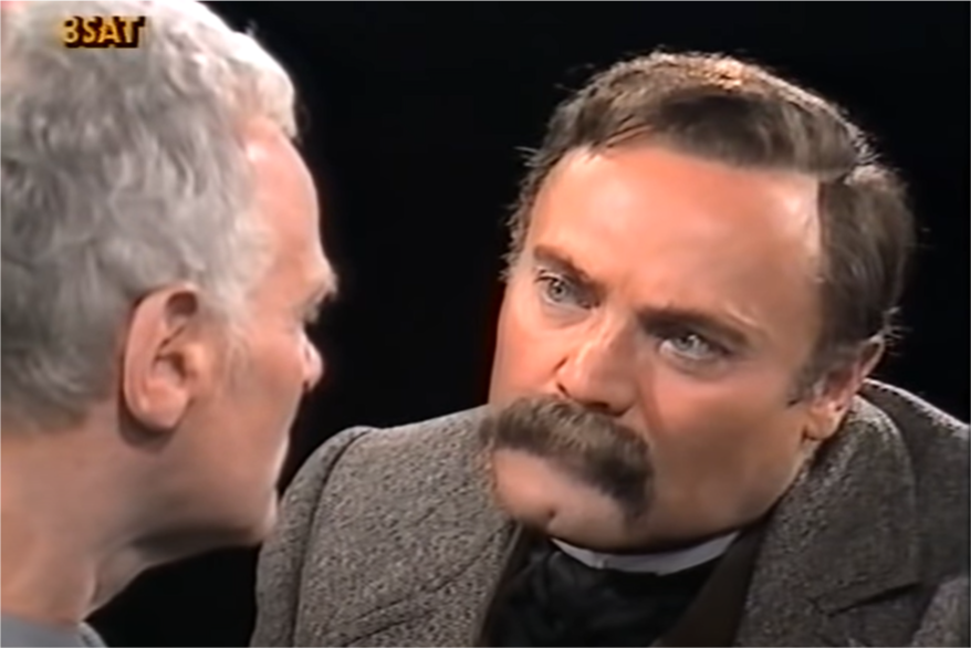 nekosattva_chan's tweet photo. german philoso-tainment is something else this is a tv show where nietzsche travels back in time to confront plato https://t.co/A8ySSNZdXl