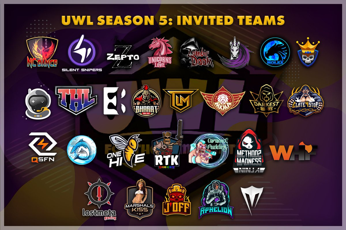 Here are th 28 Invited Teams That will compete in UWL S5💪🏻
