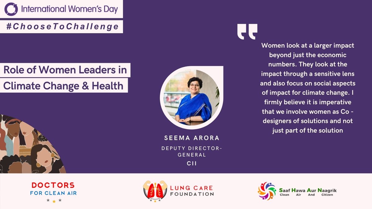 icareforlungs's tweet photo. Women are a formidable force of change and they are leading the way in fighting Climate Change. 

#IWD2021 #internationalwomensday2021 #InternationalWomensDay #ChooseToChallenge https://t.co/SXewejGFqm