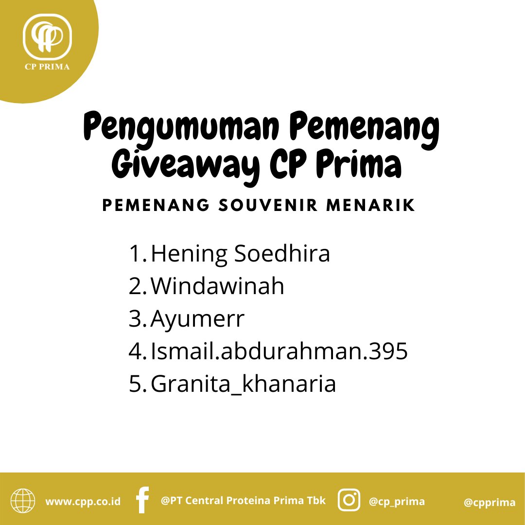 cpprima's tweet image. Selamat kepada para pemenang Giveaway @cpprima !!!