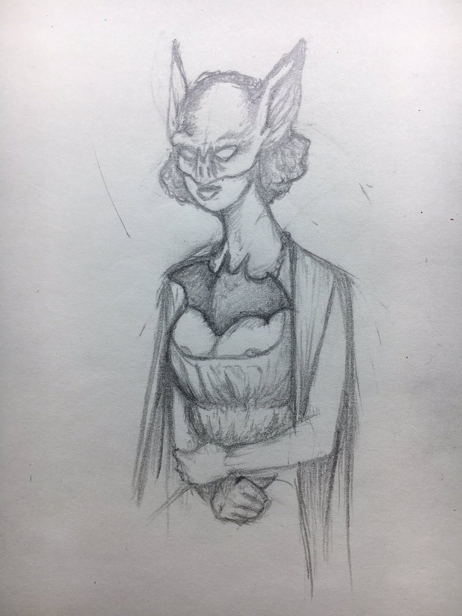 DougGra38399255's tweet photo. Should be sleeping, but doodling in the sketchbook, giving Mr Mignola's Zoola Queen of the Bat People a spin with a pencil #doodles #pencilsketches #sketchoftheday #zoola #zoolaqueenofthebatpeople https://t.co/YX3IdniJom