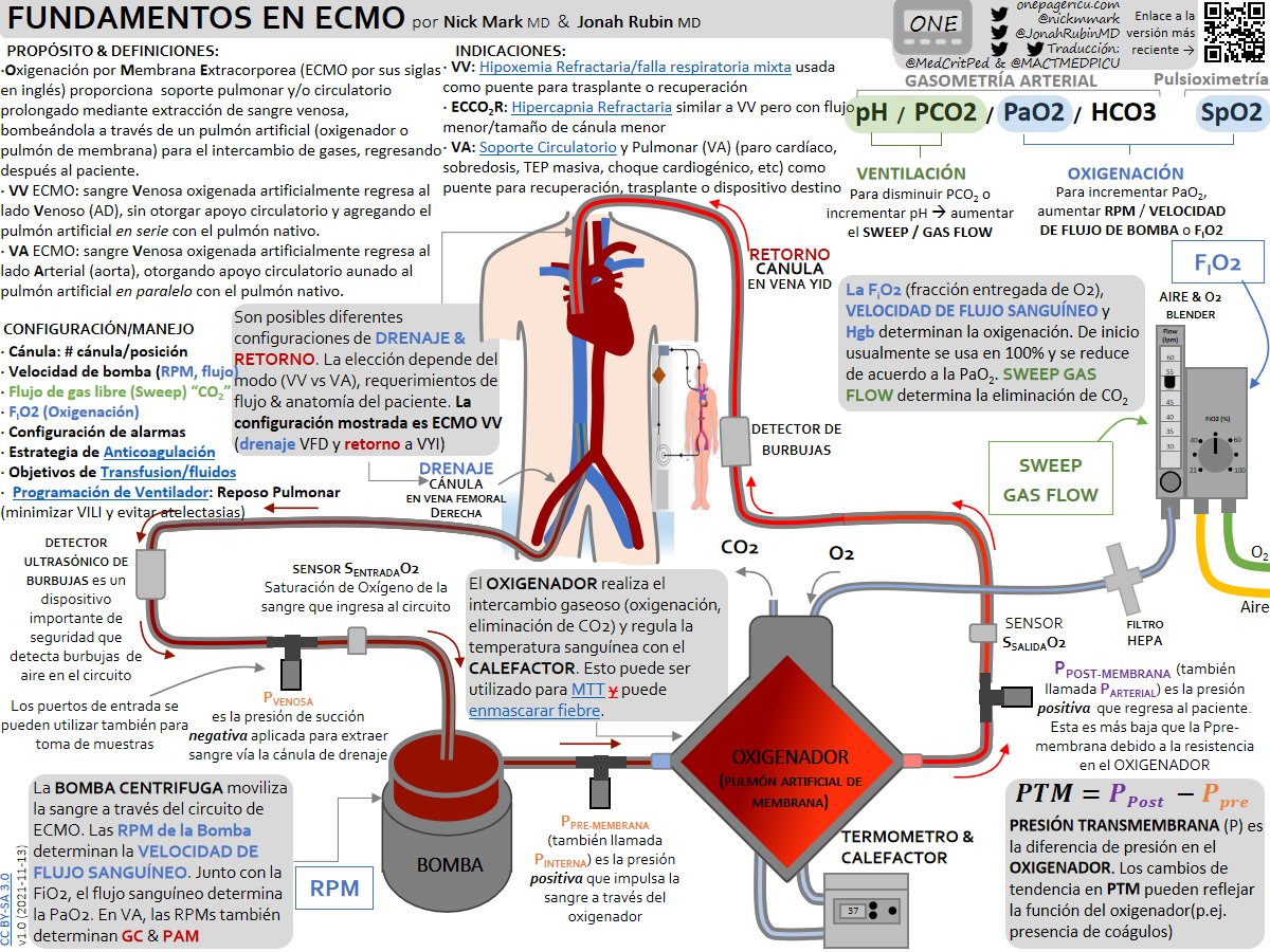 MedCritPed's tweet photo. #ECMO
El soporte vital más avanzado en la UCI (y #PedsICU).

@nickmmark junto con @JonahRubinMD presentan este #OnePager con los fundamentos del ECMO VV🫁 y VA🫀, con terminología, equipo y fisiología.
➡️https://t.co/HMKX9TBJzE

Traducción con @MACTMEDPICU 
#FOAMed #FOAMcc https://t.co/Z4sJbxwJer