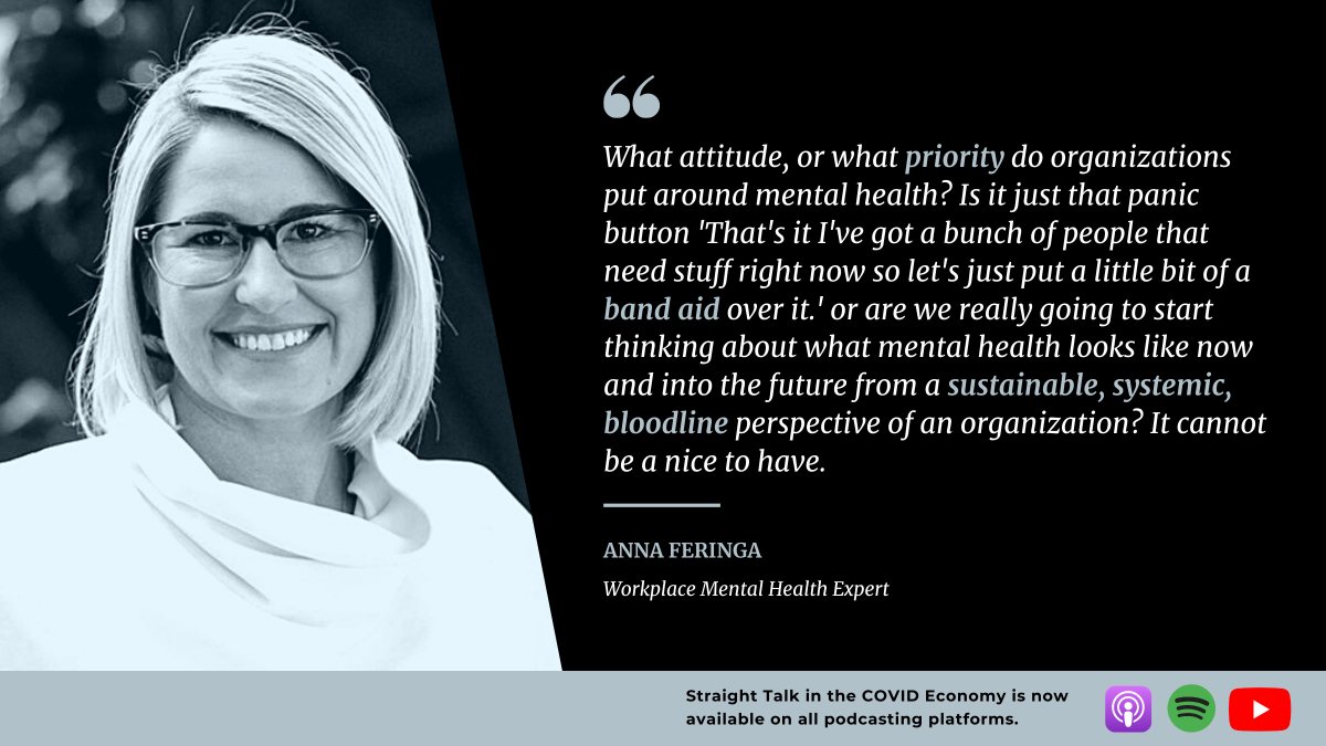 ResilientF's tweet photo. In our new episode of Straight Talk in the COVID Economy, @feringa_anna joins Larry Quick as our first returning guest, for a conversation that has never been more critical.

What has been the cost of the COVID Economy to our #mentalhealth?

Listen now: https://t.co/p4mvaByMOP https://t.co/AGLPKsS958
