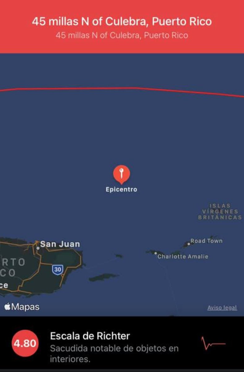 Periódico Presencia (@presenciapr) on Twitter photo ACTUALIZACIÓN: El sismo sentido en la isla fue de 4.8 al norte de Culebra. ACTUALIZACIÓN: El sismo sentido en la isla fue de 4.8 al norte de Culebra.