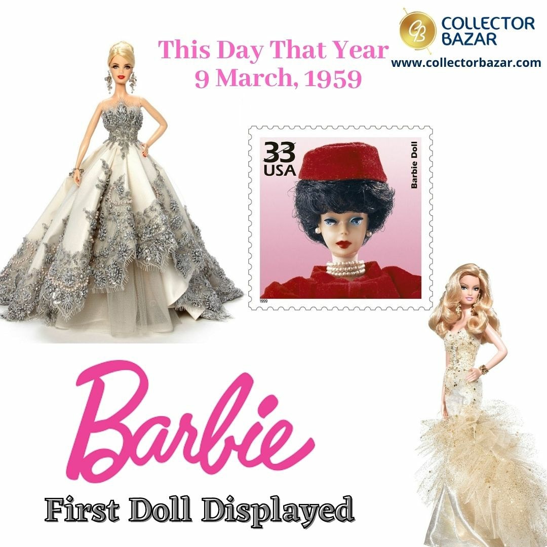 bazar_collector's tweet photo. First Barbie Doll was display at the American Toy Fair in New York City on it's birthday Today in 1959
#Barbie #Barbiedoll #AmericanToyFair #NewYorkCity #NYC #barbiecollector #doll #barbiegirl #firstdoll #barbieworld #barbiestyle #childhood #firstdoll https://t.co/n77s1efohE