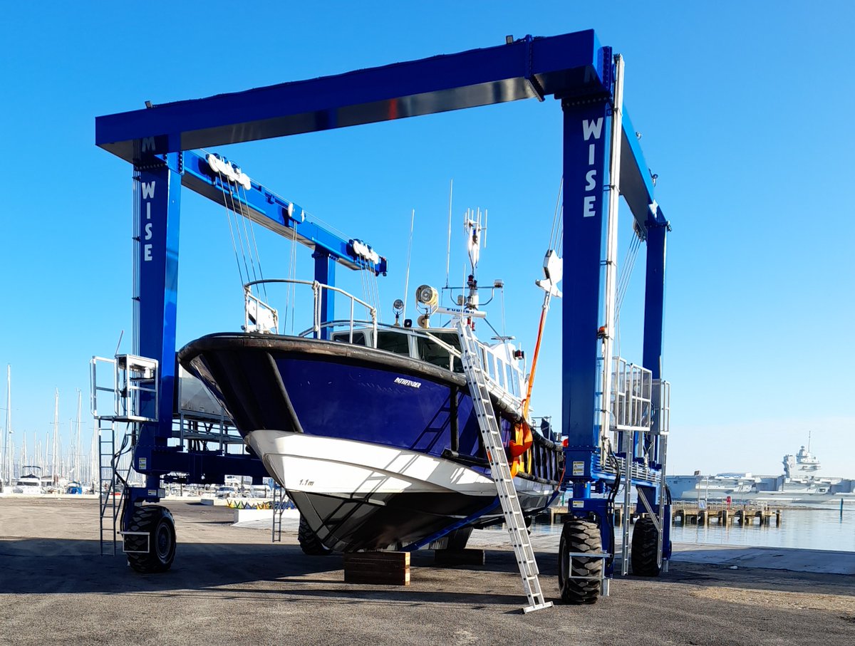 We successfully completed our first lift out today at Victoria Quay. This is Pathfinder, a 16.7m and 25T Patrol Boat safely received and lifted from our slipway with our brand new 75T amphibious WISE hoist. Please contactus@victoriaquay.net for information.