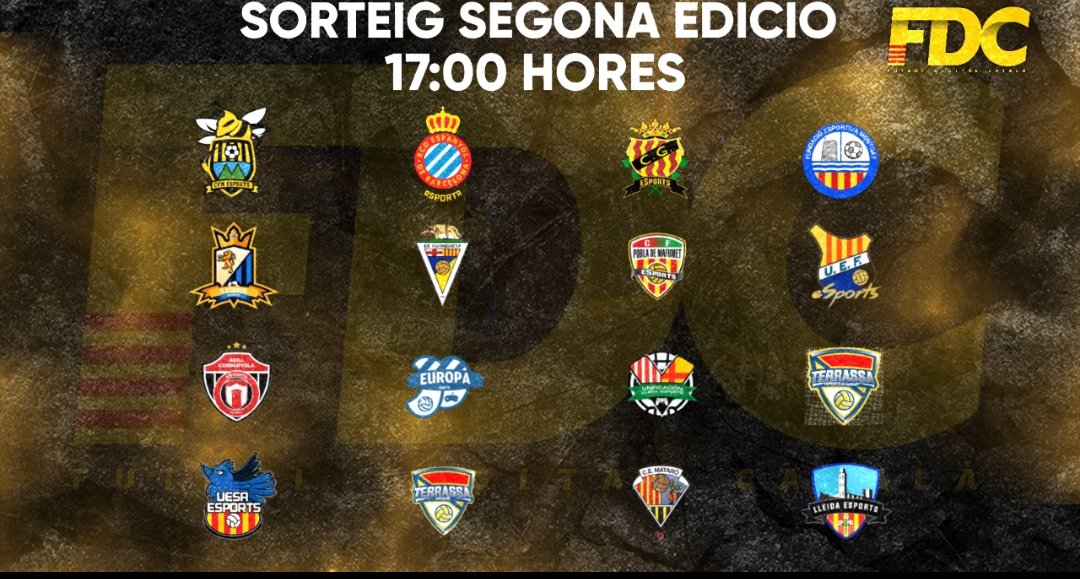 II Copa Catalunya FDC #FIFA21|  

Avui, a les 17:00, es faran públics els emparellaments de la Copa Catalunya FDC

Podeu consultar el compte enrere i, arribada l'hora, el resultat, aquí: 

randorium.com/es/QJL035XD👈

Més informació de la Copa:

 fdcat.cat/?p=2618👈