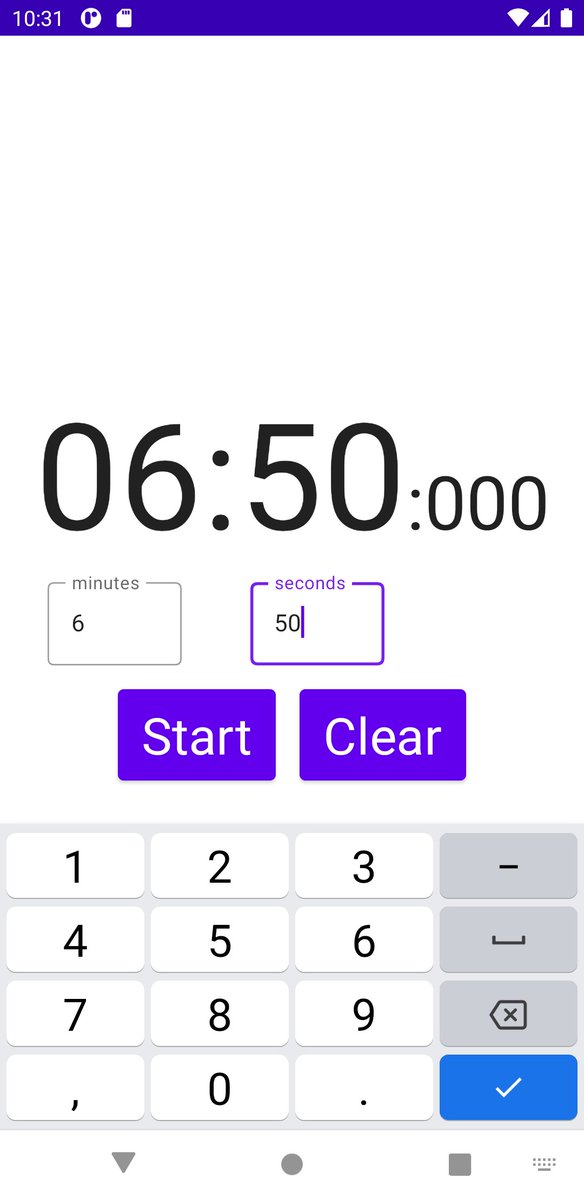 rcacurs's tweet photo. My submission to Week #2  #AndroidDevChallenge. Implementing simple timer using Jetpack Compose library. Starting to understand more the logic behind declarative UI. https://t.co/JcoQf5PYfG