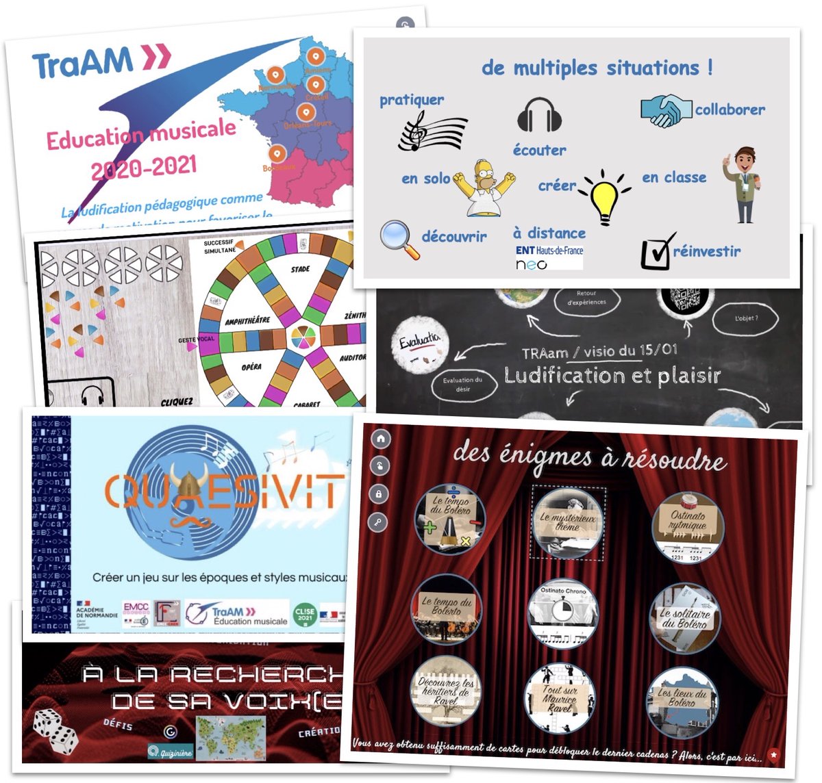📌"La #ludification 🎮en éducation musicale 🎶! " Découvrez les 6 projets #TraAM en cours d'élaboration :
🔗 bit.ly/3em99AN

<a href="/AcBordeaux/">Académie de Bordeaux</a> <a href="/ac_normandie/">Académie de Normandie</a> <a href="/AcAmiens/">Académie d'Amiens</a> <a href="/AcademieNice/">Académie de Nice</a> <a href="/accorse/">Académie de Corse</a> <a href="/AcCreteil/">Académie de Créteil</a> <a href="/ac_orleanstours/">Académie d'Orléans-Tours</a> 
 
#edmus #gamification #ludicisation #EscapeGame #TraAM
