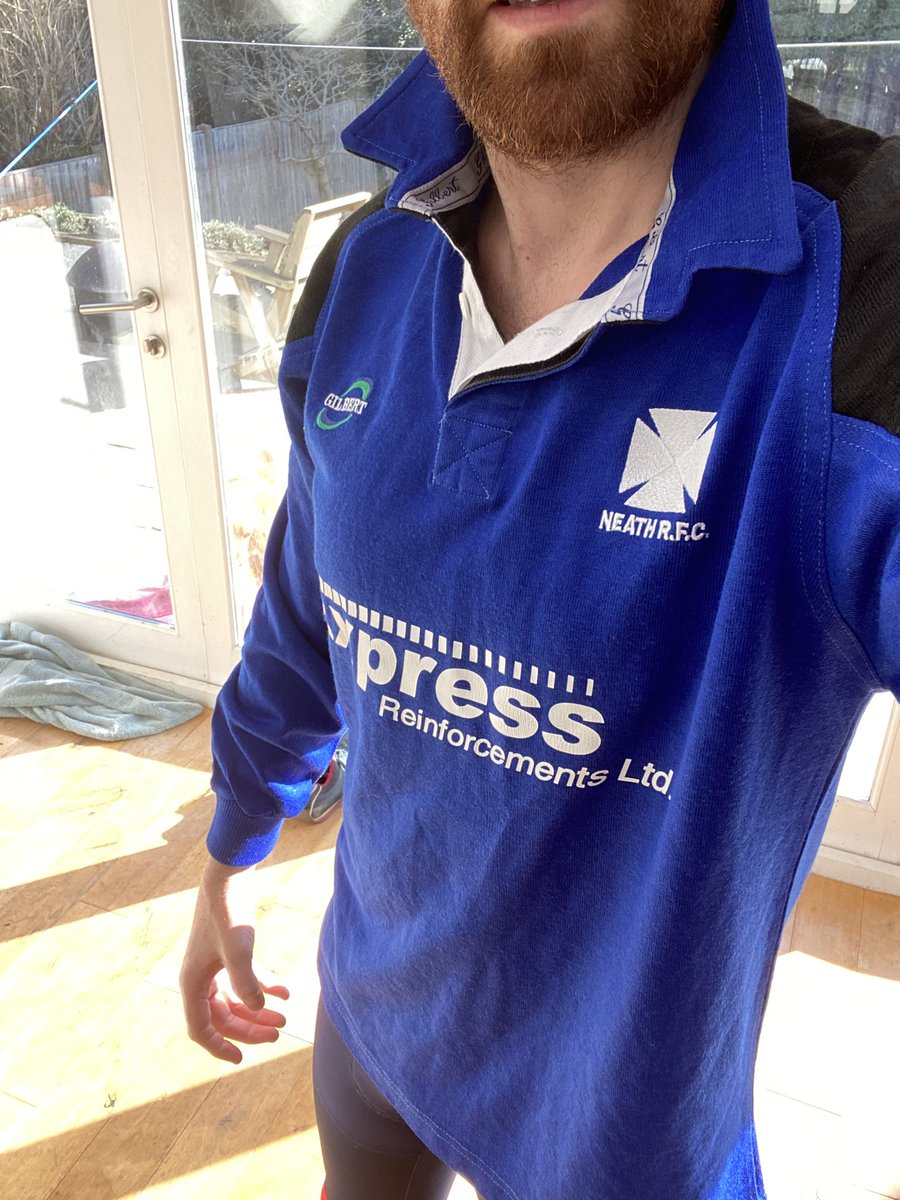 dean2871's tweet photo. @distantpod Has got me slightly obsessed with old school rugby jerseys! Found a lovely 1999 @NeathRugby away shirt and a 2004 @LondonWelshRFC shirt! Cheers for the well expensive obsession @MikeBubbins @elisjames @SteffGarrero. #FOYPC https://t.co/eeyw3shwn8