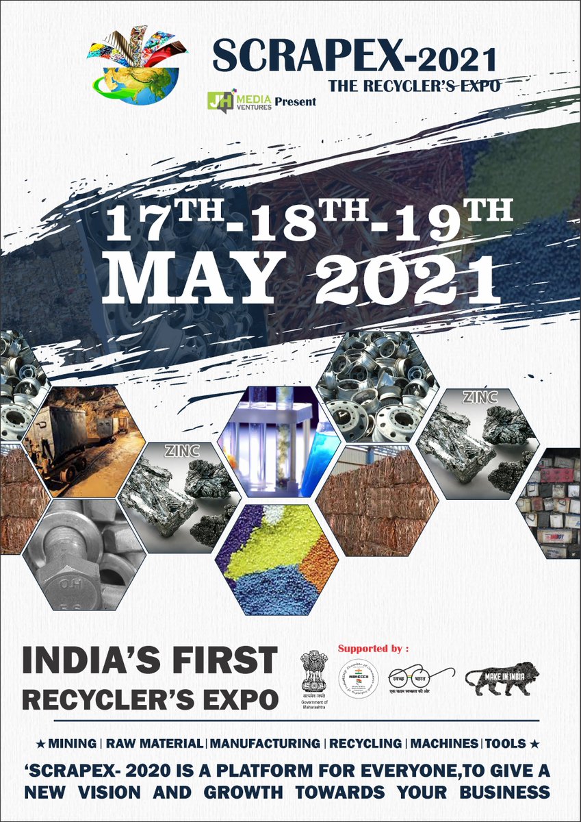 Scrapex2021's tweet photo. This platform involves sectors from Mining to Manufacturing by Emphasis of Recycling.

For enquiry:-
marketing@scrapexindia.com
info@jhmediaventures.com https://t.co/WwQ340jvZ1