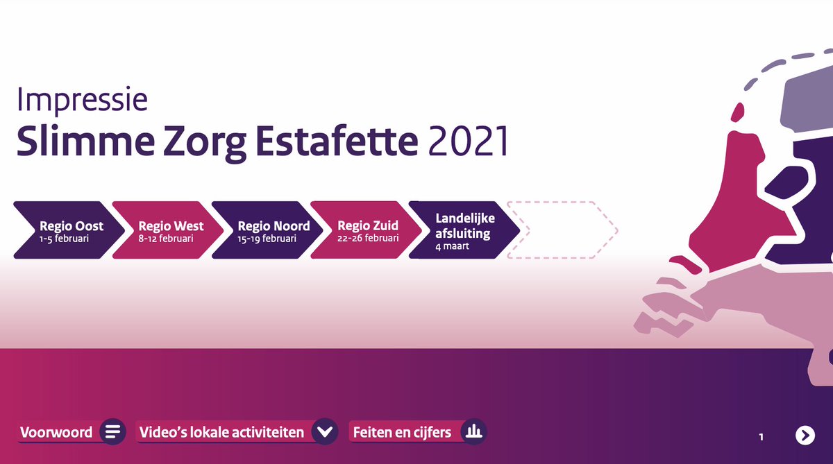 SZE2022's tweet image. Met trots kijken we terug op een geslaagde 1e editie van de Slimme Zorg Estafette! Er is geïnspireerd, kennis gedeeld en er zijn verbindingen gelegd. Mooi dat er zoveel activiteiten zijn georganiseerd. Bekijk deze impressie voor een terugblik: bit.ly/3qtO7Tj. 
#SZE2021