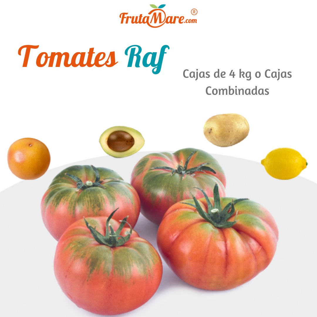 ¡Ya tenemos Tomates Raf! Cómpralos en cajas de 4kg o en cajas combinadas con más productos
.
bit.ly/3kSHkS1
.
#frutamare #tomatesraf #productos #nuevosproductos #delarbolatucasa