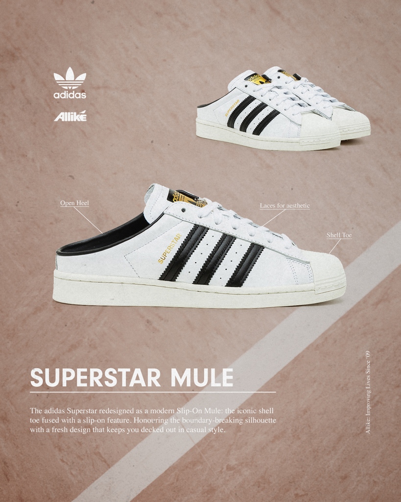 Allike Store on "ADIDAS ORIGINALS SUPERSTAR MULE (WHITE / BLACK) / EU 38 - 47 1/4 / €89,90 | https://t.co/p2gRZQrYHw Keep it casual with adidas - redesigned as a