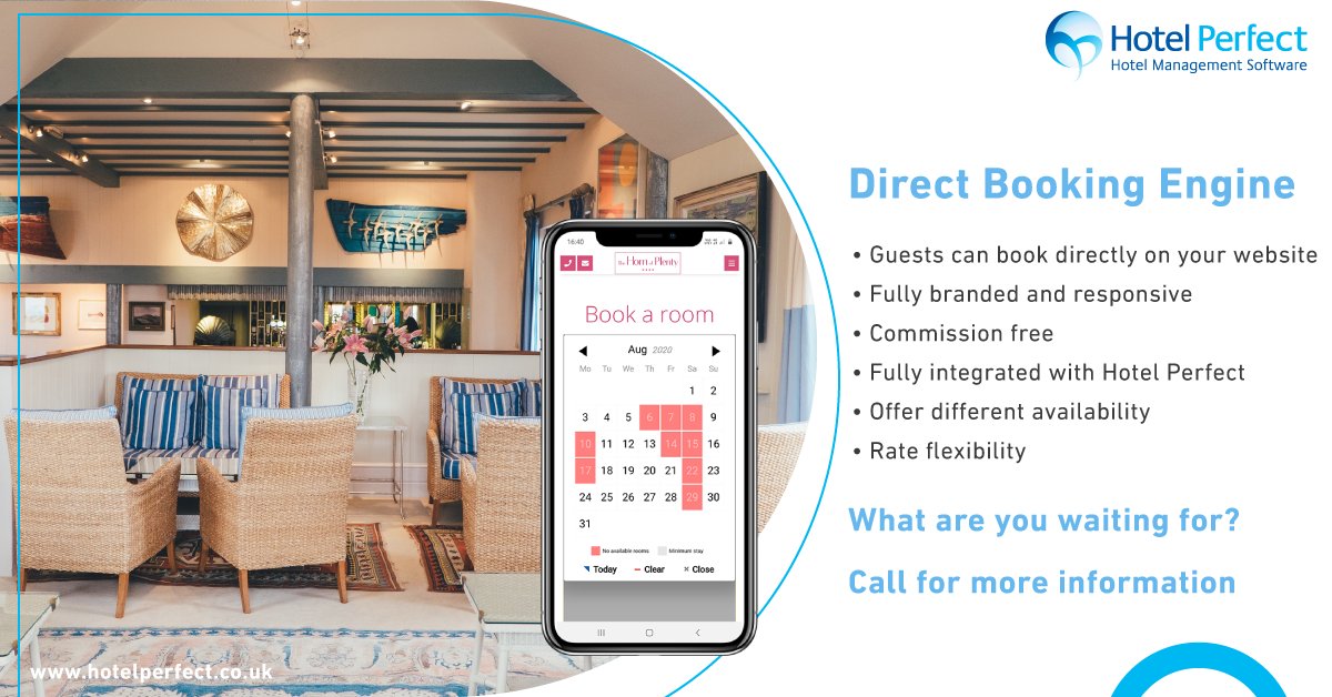 As more people are choosing to book directly with hotels, are you risking losing business by not having a direct booking engine on your site? bit.ly/2lt83ts #BookingEngine #HotelBookingSoftware #Hotelsoftware #Hotelier #CloudPMS #reservationsystem #ChannelManager